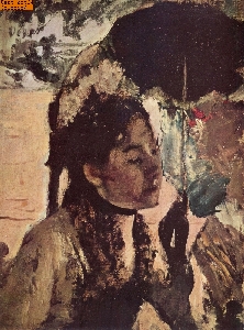 In den Tuilerien: Frau mit Sonnenschirm nach Degas